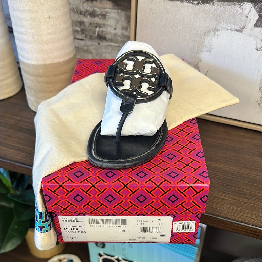 Tory Burch Black Thong Sandals